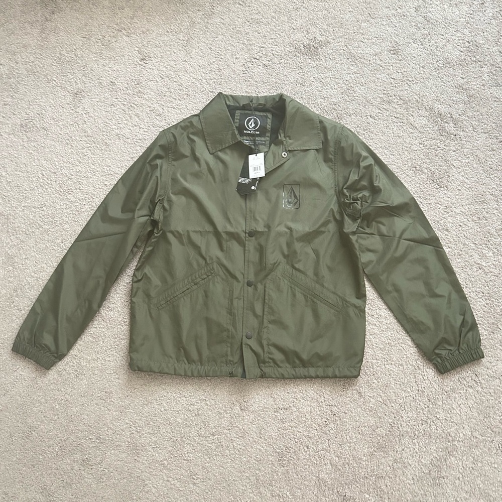Volcom Skate Vitals Coaches Green Jacket with Logo, Size S, Brand New